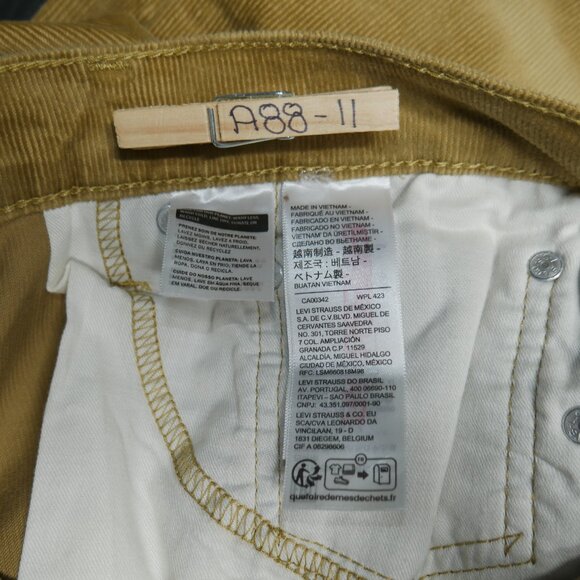 Levis 511 Slim Fit Corduroy Jeans Men's Size 36x32 Stretch Harvest Gold Beige - Picture 12 of 13